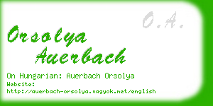 orsolya auerbach business card